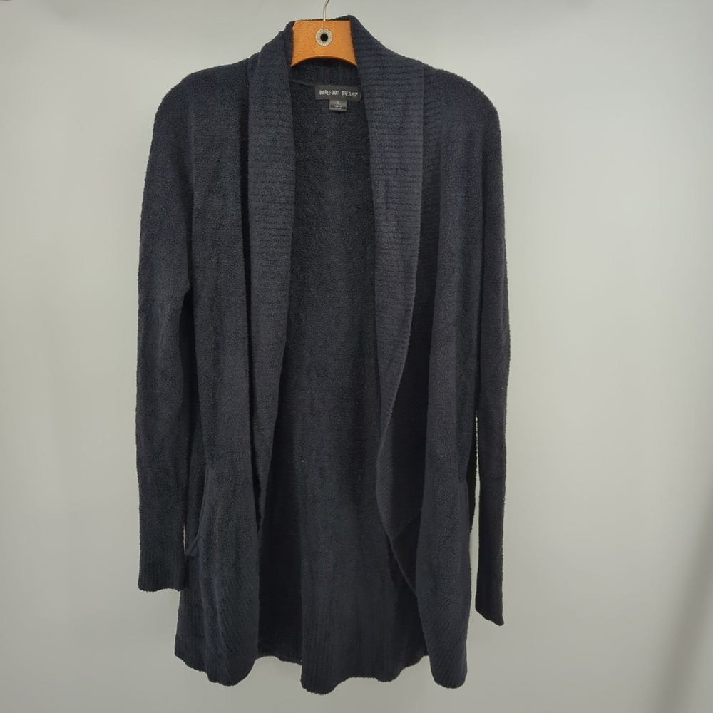 Barefoot Dreams Sweater Womens Small Black CozyChic Lite Circle‎ Cardigan Soft